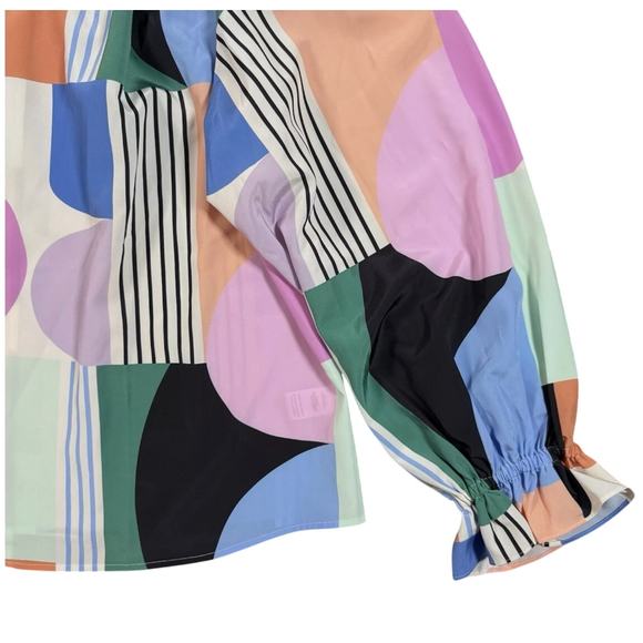 $182 CROSBY by Mollie Burch NELL Balloon Sleeve Button Front Shirt | XXL Multi - Picture 2 of 6